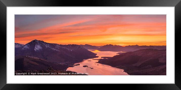 Sunset From The Pap Framed Mounted Print by Mark Greenwood
