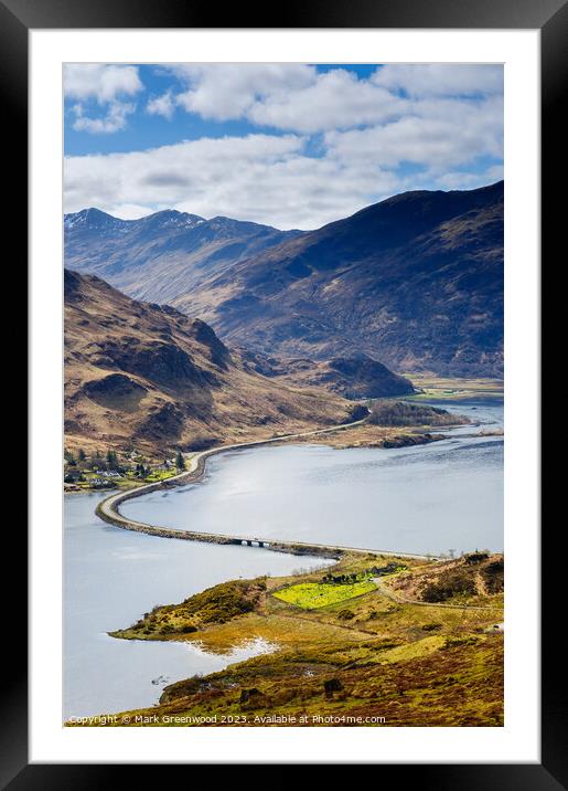 Causeway over Loch Duich Framed Mounted Print by Mark Greenwood