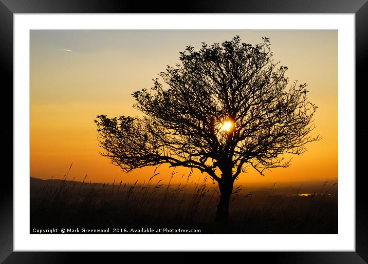 Tranquil Hazy Sunset Framed Mounted Print by Mark Greenwood
