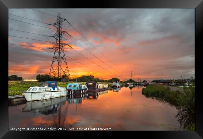 Summer Canal Sunset Framed Print by AMANDA AINSLEY