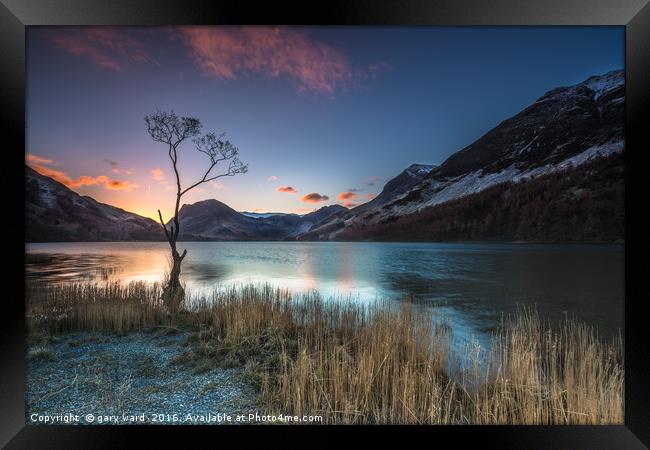 Buttermere Sunrise, lake district. Framed Print by gary ward