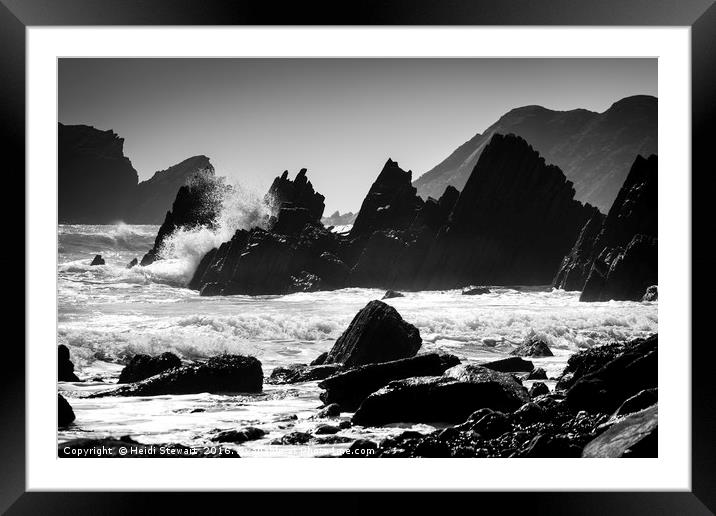 Jagged Rocks at Marloes Sands in Pembrokeshire Framed Mounted Print by Heidi Stewart