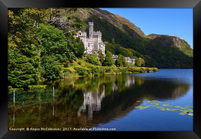 Kylemore Abbey reflections, County Galway Framed Print by Angus McComiskey