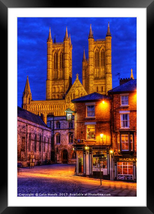 Lincoln Cathedral at Night Framed Mounted Print by Colin Woods