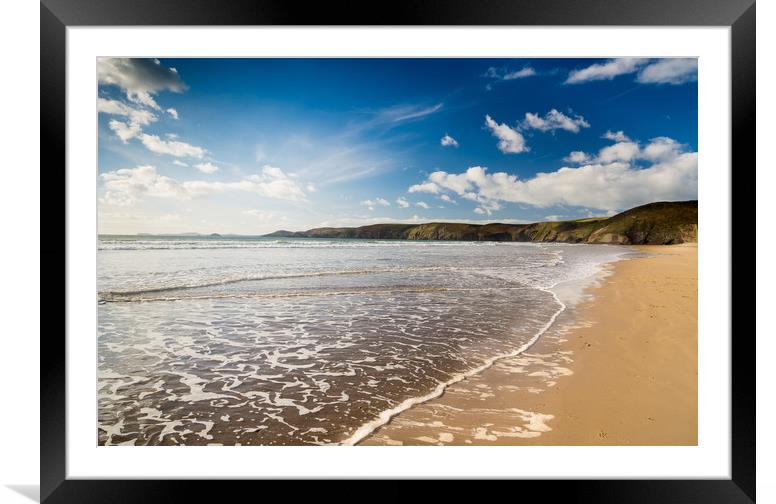 Buy Framed Mounted Prints of The Beach at Newgale in October. by Colin Allen