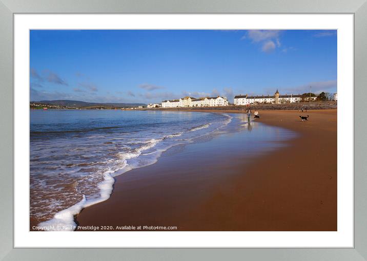 Exmouth Beach and Sea Front, Devon Framed Mounted Print by Paul F Prestidge