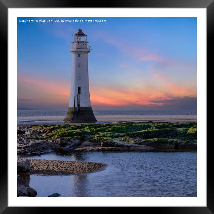 Sunset at Perch Rock Lighthouse Framed Mounted Print by Alan Barr