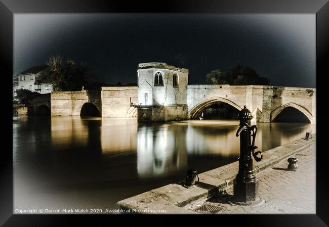 St Ives Bridge (Vignette) Framed Print by Darren Mark Walsh