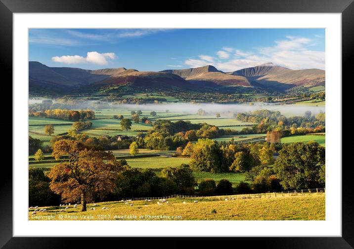 Pen y Fan and Cribyn, The Brecon Beacons. Framed Mounted Print by Philip Veale