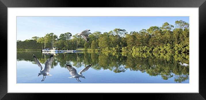 Lake Landscape Waterscape. Australia. Framed Mounted Print by Geoff Childs