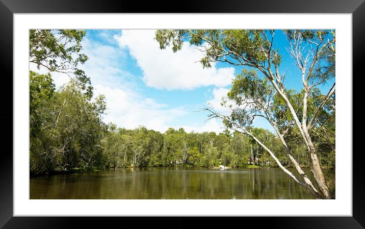 A boat harbor landscape waterscape. Framed Mounted Print by Geoff Childs