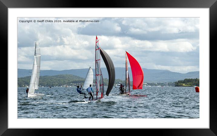 Children sailing racings sailboats. Framed Mounted Print by Geoff Childs