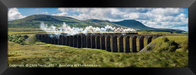 Ribblehead viaduct and the Waverley Steam train. Framed Print by Chris North