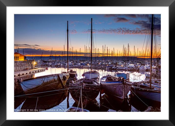 Sunrise at Mylor Yacht Harbour Framed Mounted Print by Jim Key
