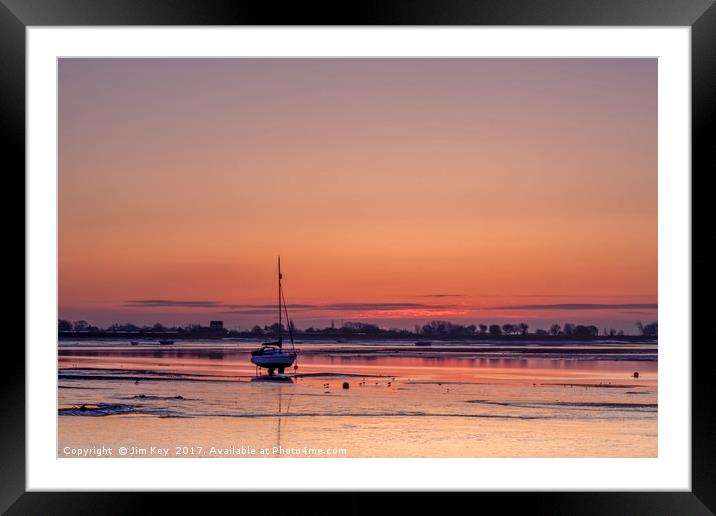 Heybridge Basin  Essex  Sunrise Framed Mounted Print by Jim Key
