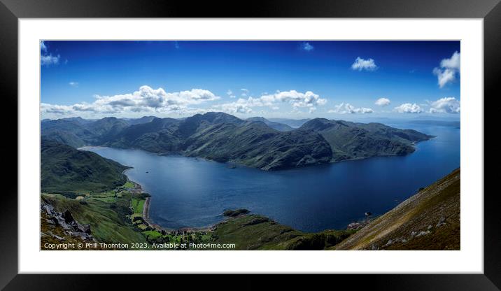 Views from Beinn Sgritheall over Loch Hourn Framed Mounted Print by Phill Thornton