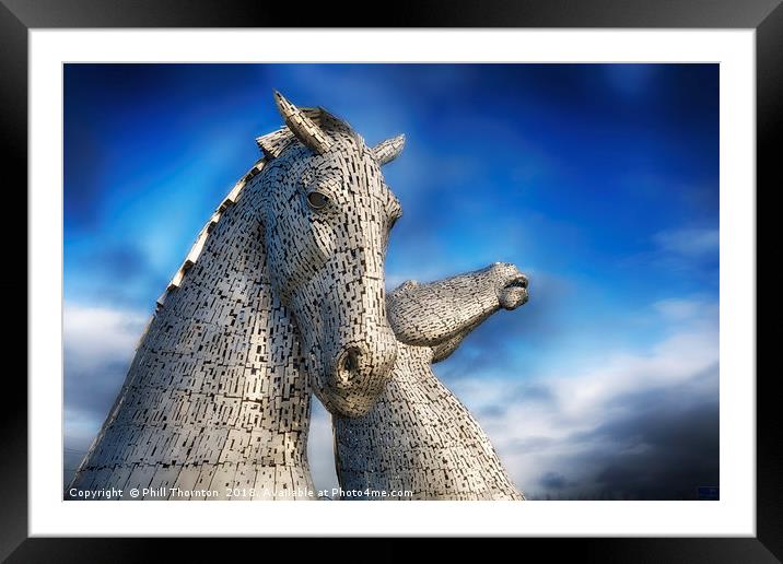 The Kelpies No.3 Framed Mounted Print by Phill Thornton