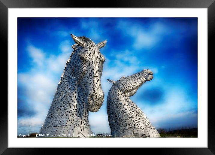 The Kelpies No.4 Framed Mounted Print by Phill Thornton