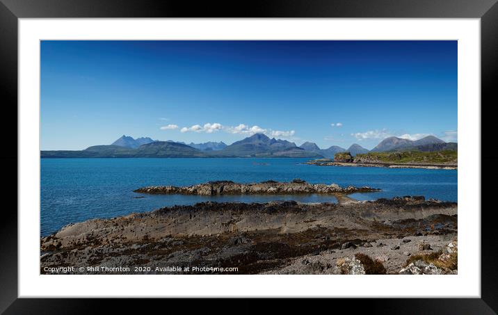 Sea and Mountains on the Isle of Skye Framed Mounted Print by Phill Thornton