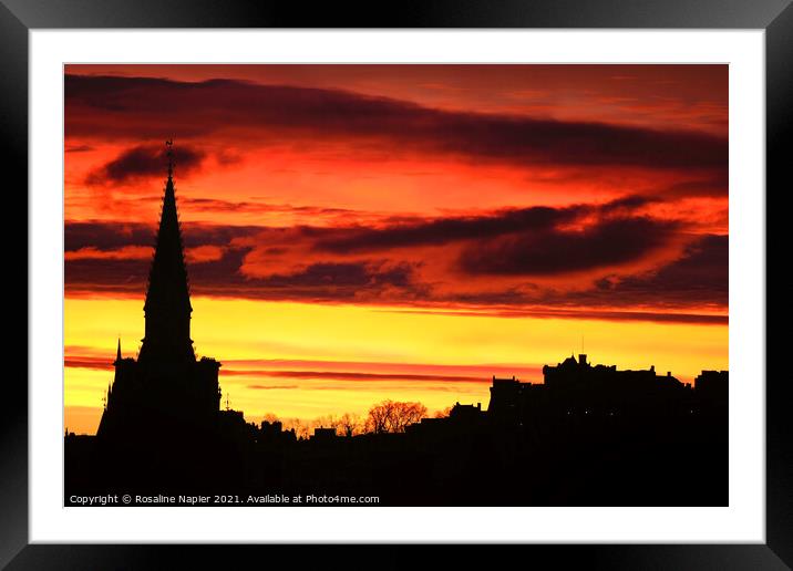 Edinburgh sunrise Framed Mounted Print by Rosaline Napier