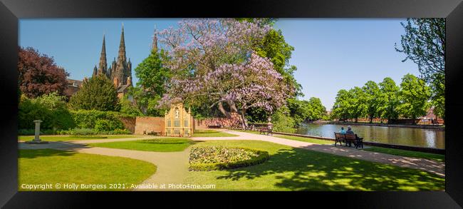 Lichfield Cathedral and grounds  Framed Print by Holly Burgess