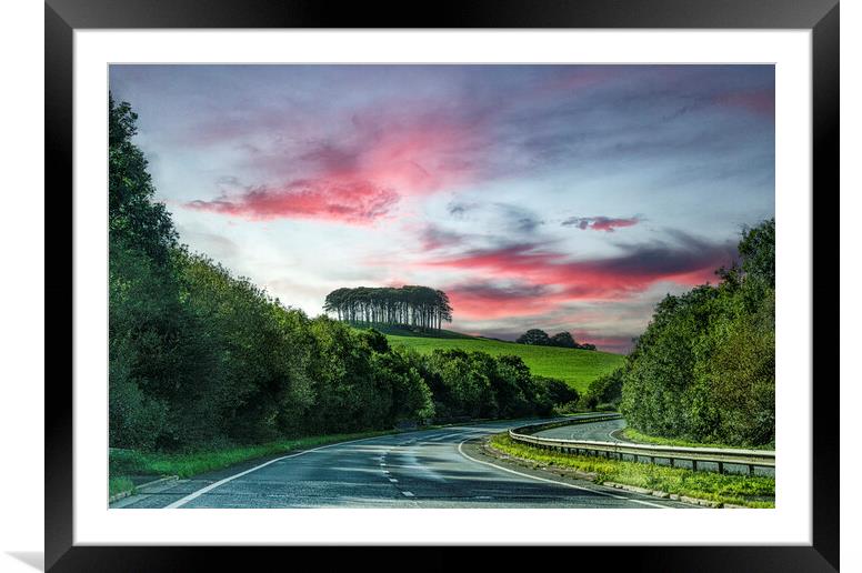 Buy Framed Mounted Prints of Nearly home Trees cornwall A30,local landmark coming home by kathy white