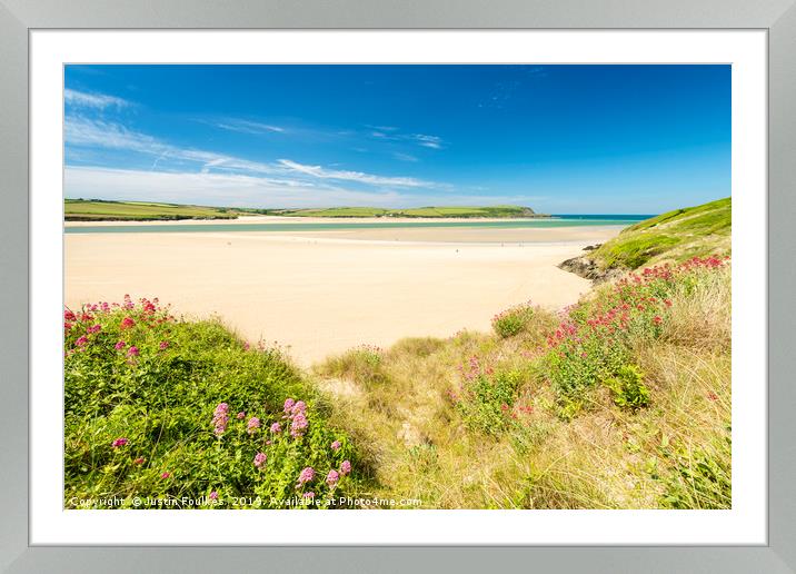 The beach at Rock, on the Camel Estuary, Cornwall Framed Mounted Print by Justin Foulkes