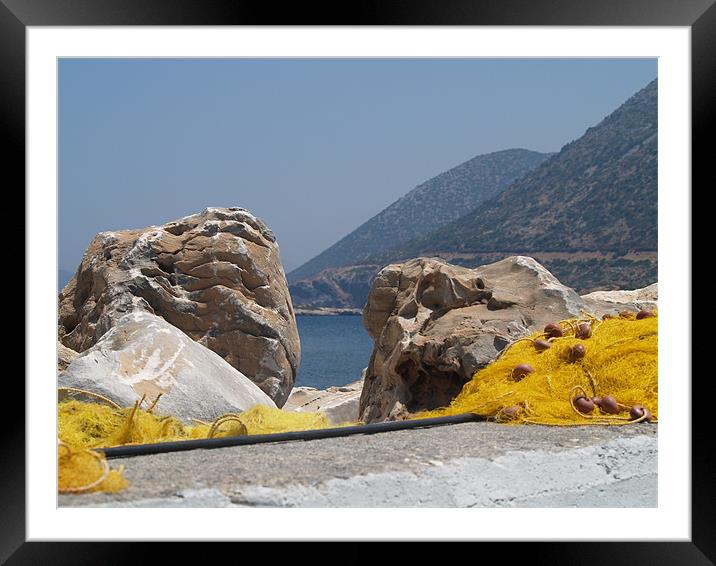 Rocks and Nets  Framed Mounted Print by ian sullivan