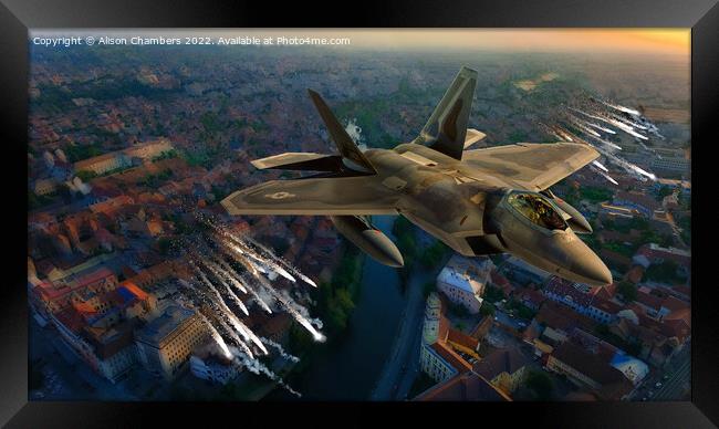 F22 Raptor Jet Framed Print by Alison Chambers