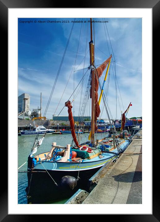 Whitstable Greta Sailing Barge  Framed Mounted Print by Alison Chambers