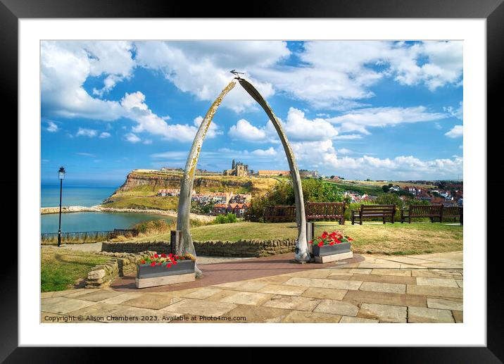 Whitby Whalebone Arch Framed Mounted Print by Alison Chambers