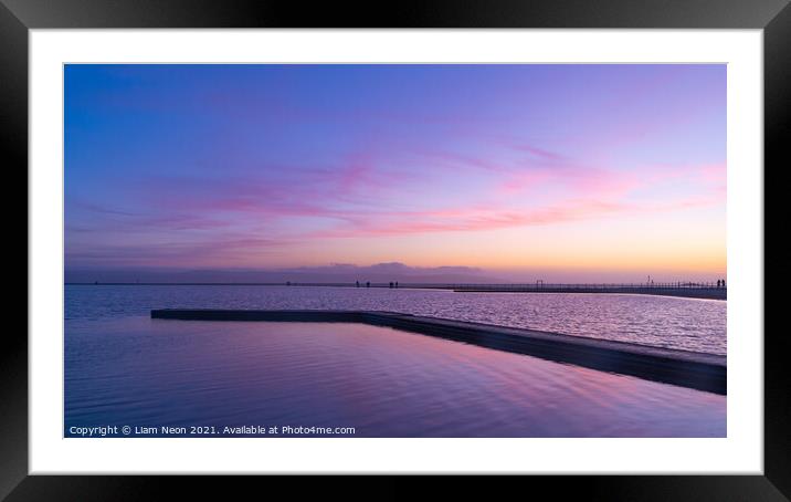 Sun Sets over West Kirby Framed Mounted Print by Liam Neon
