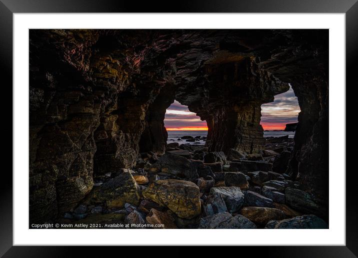 Marsden Rock  'Eyes Of The Ocean' Framed Mounted Print by Kevin Astley