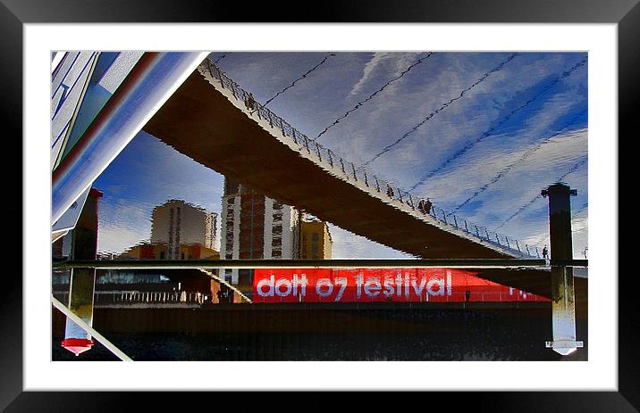 River Tyne - Millennium Bridge reflections  Framed Mounted Print by David Turnbull