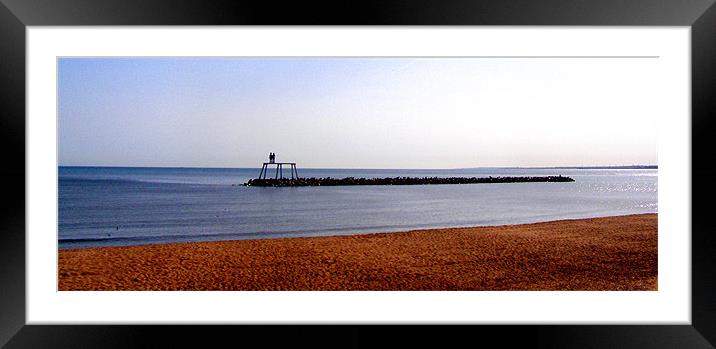 Coast - Couple  Newbiggin by the sea.  Framed Mounted Print by David Turnbull