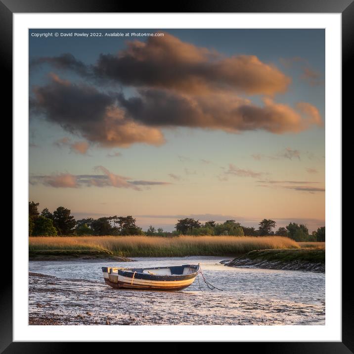 Evening Light Over Brancaster Staithe Framed Mounted Print by David Powley
