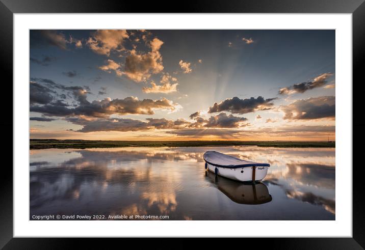 Tranquil Sunset Reflections Framed Mounted Print by David Powley