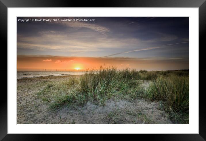 Peaceful Sunrise on Caister Beach Framed Mounted Print by David Powley