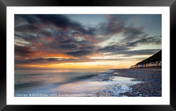 Dawn sky over Cromer Beach Framed Mounted Print by David Powley