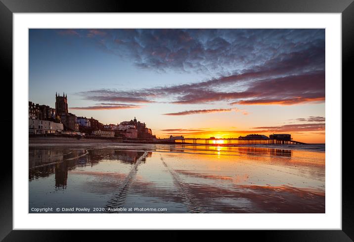 Serene Cromer Pier Sunset  Framed Mounted Print by David Powley