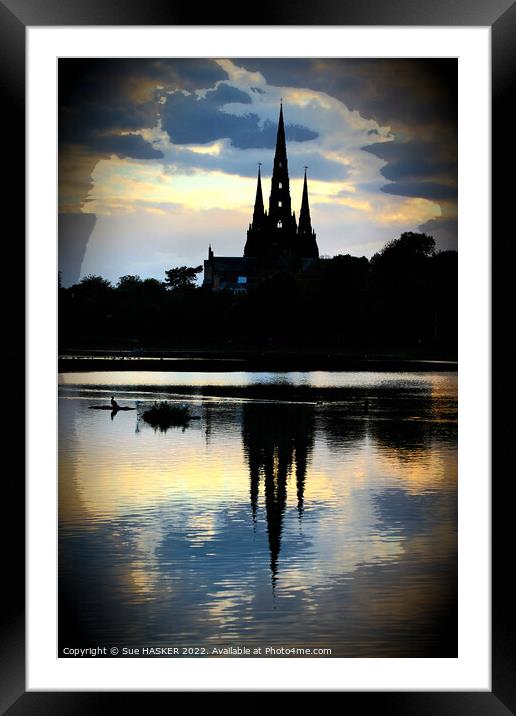 Lichfield Cathedral Framed Mounted Print by Sue HASKER