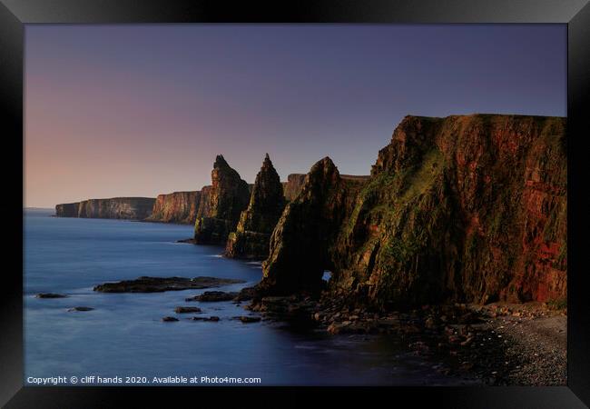 Duncansby Stacks at sunrise. Framed Print by Scotland's Scenery