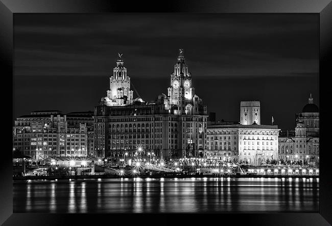 Liverpool at night Framed Print by Wayne Molyneux