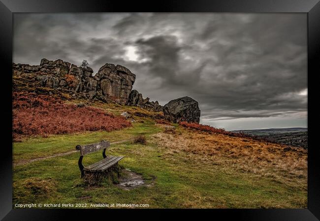 Storm clouds on Ilkley Moor Framed Print by Richard Perks
