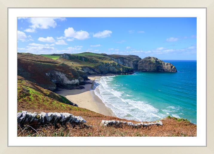 Benoath Cove and Bossiney Haven in Cornwall Framed Mounted Print by Tracey Turner
