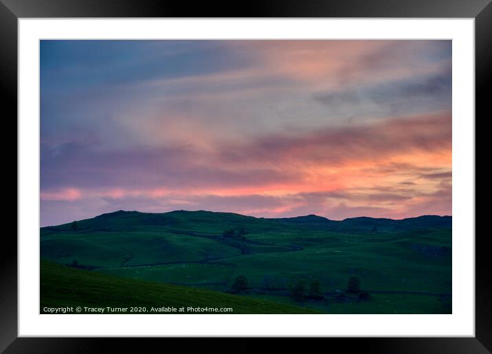 Sunset over the Dales Framed Mounted Print by Tracey Turner
