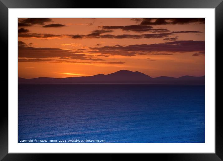 Vibrant Sunset Silhouette Framed Mounted Print by Tracey Turner