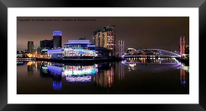 The Lowry and Millenium Bridge, Salford Quays Framed Mounted Print by Michele Davis