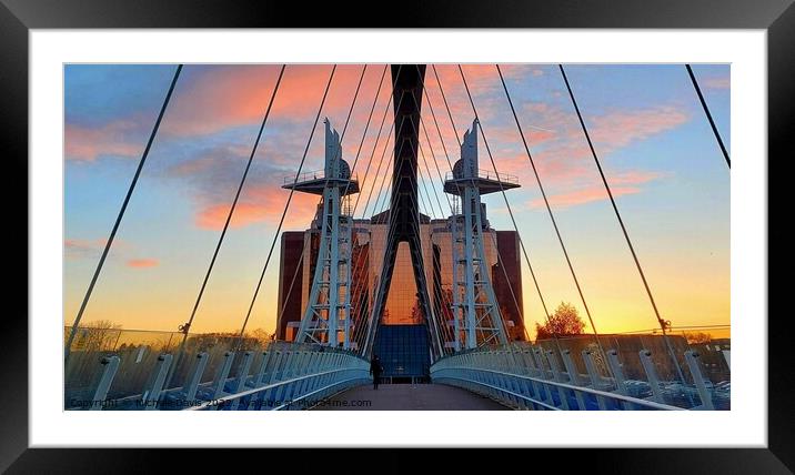 Millenium Bridge, Salford Quays Framed Mounted Print by Michele Davis