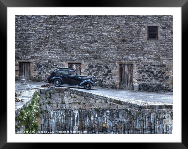 A 1937 Standard Flying 12 On Portsoy Harbour Aberdeenshire Scotland Framed Mounted Print by OBT imaging